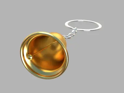 bell key chain golden 3D model