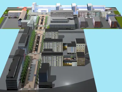 Railway Station PP Low-poly 3D model