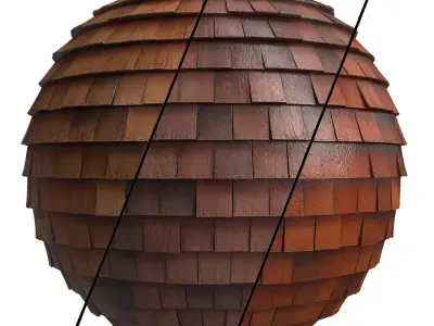 Roof Tile Materials 22- By 3 color Pbr By Sbsar 4k Low-poly 3D model