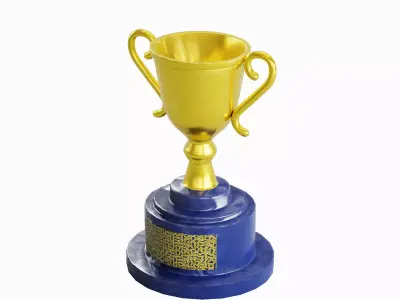 Trophy Gold Award 02 Low-poly 3D model