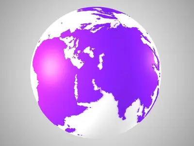 Solid Color Purpal White Globe 3D model