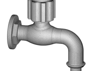 Stylish Washing Machine Tap 3D print model