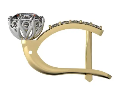 Jewelry earrings with diamonds 3D print model 3D print model