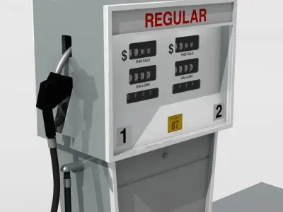 Vintage Gas Pump 70s 80s 3D model