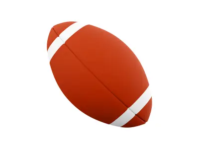 3d brown American soccer ball icon 3D model