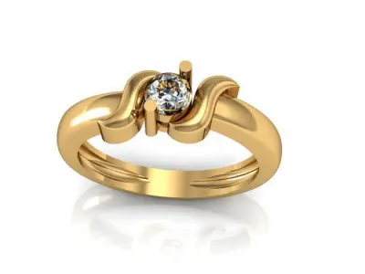 solitaire ring 3D print model