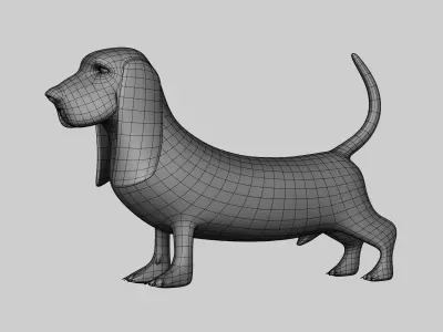 Basset Hound Basemesh for Sculpt Ready Low-poly 3D model