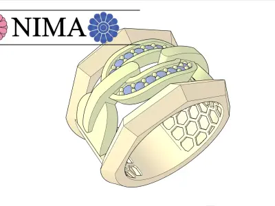 ROWS FACCET RING NIMA  Free 3D print model