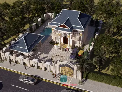 Classic Villa Low-poly 3D model