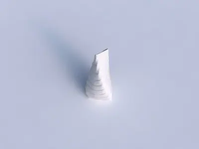 Vase twist puffy tipped triangle with distorted horizontal dents 3D print model