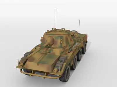 Historical WW2 armored car Low-poly 3D model