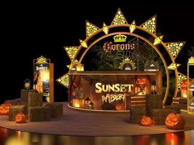 Halloween Event Scene Sunset Misery Decor with Brand Elements 3D model