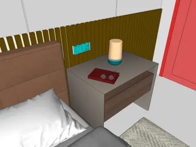 Free Simple bedroom set Free 3D model
