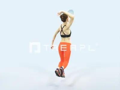 Beauty 17F Jumping Smashing Sports Volleyball Woman Low-poly 3D model