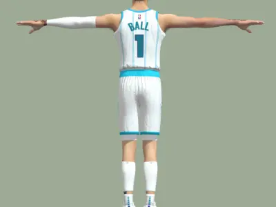 T-Pose Rigged LaMelo Ball Charlotte Hornets 3D model