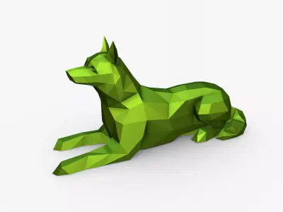 Husky  lying down 3D print model