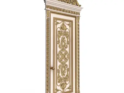 Carved Door Classic 01502 White Low-poly 3D model