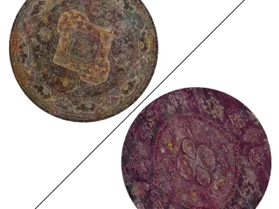 Round Rug Set 76 3D model