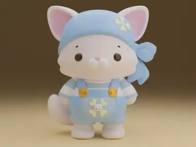 cat pirate 3D print model