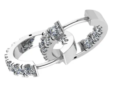 Diamond Hoop Earring 0269 3D print model