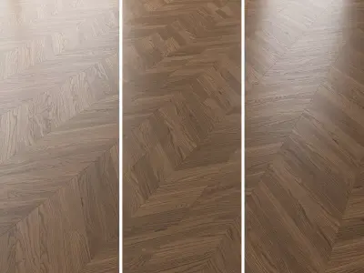  Parquet Oak Black Walnut Brushed set 1 3D model