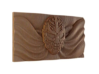Parametric Wavy Wooden Wall Decor 12 - wood cutting machines 3D model