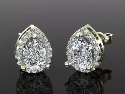 Women Diamond Earrings 3D print model