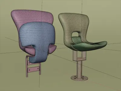 Plastic stadium seat FCB 3D model