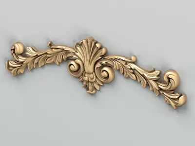 Carved decor horizontal 027 3D model
