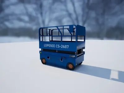 Scissor Lift Platform PBR Low-poly 3D model