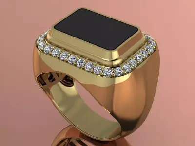 Elegant Mens Ring Jewelry Gold 3D print model buy