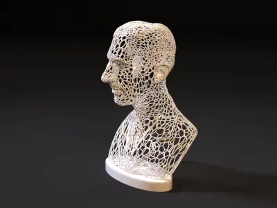 Bust lamp Nikola Tesla 3D print model