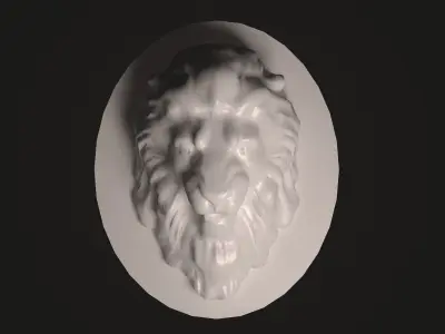 lionhead sculpture of lion Low-poly 3D model