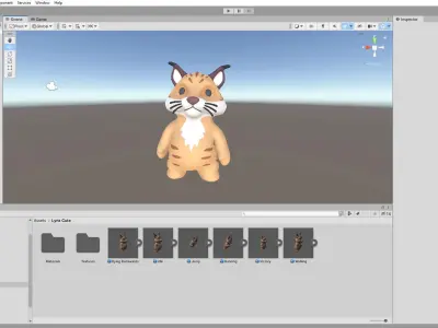Little animal baby - Lynx cute - Animated  Low-poly 3D model