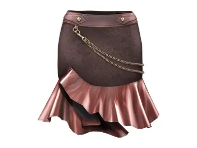 Decorative Steampunk Short Skirt Low-poly 3D model