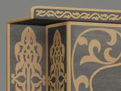 Moroccan painted Wood Shelf 3D model