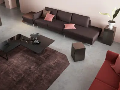 Living room Cinema4D Corona renderer interior 3D model