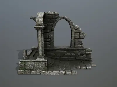 Ruin Gate Low-poly 3D model