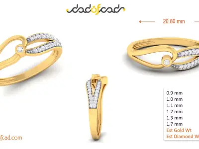 Timeless Gold Diamond Eternity Ring 3D print model