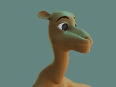 Stylized Camel NoRig Low-poly 3D model