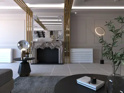  neo classic Tv wall 3D model