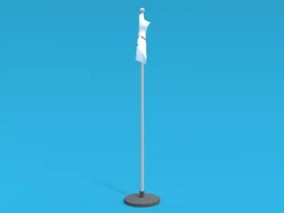 Low Poly Seamless Animated Olympic Flag Low-poly 3D model