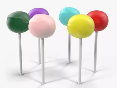 Cake Pop Color Low-poly 3D model
