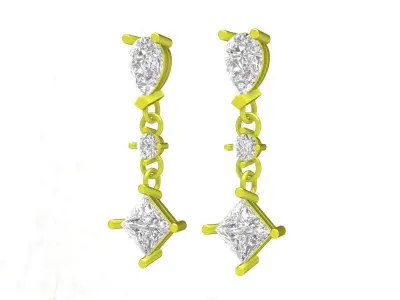 5674 luxury fashion diamond drop earrings 3D print model