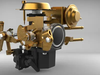 Futura Car Caburetor Low-poly 3D model