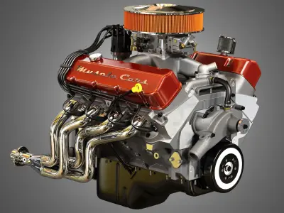  572 Engine - V8 Vintage Muscle Car Engine 3D model