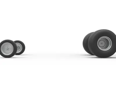 Wheel Set of Vintage Funny Car Scale 1 to 25 3D print model