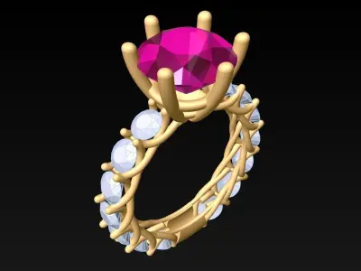 Diamond Ring - Womens Rings - N6310 3D print model