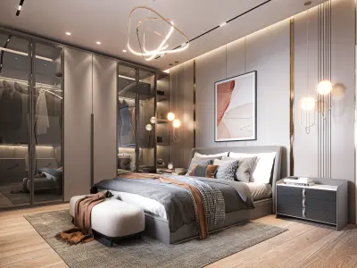 modern bedroom 3d model luxury design 3D model