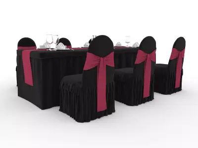 Banquet Table and Chair 139 3D model